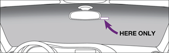 E-ZPass sticker tag mounted to windshield